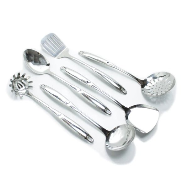 7 Piece Chrome Silver Kitchen Utensil Set - Picture 5 of 6